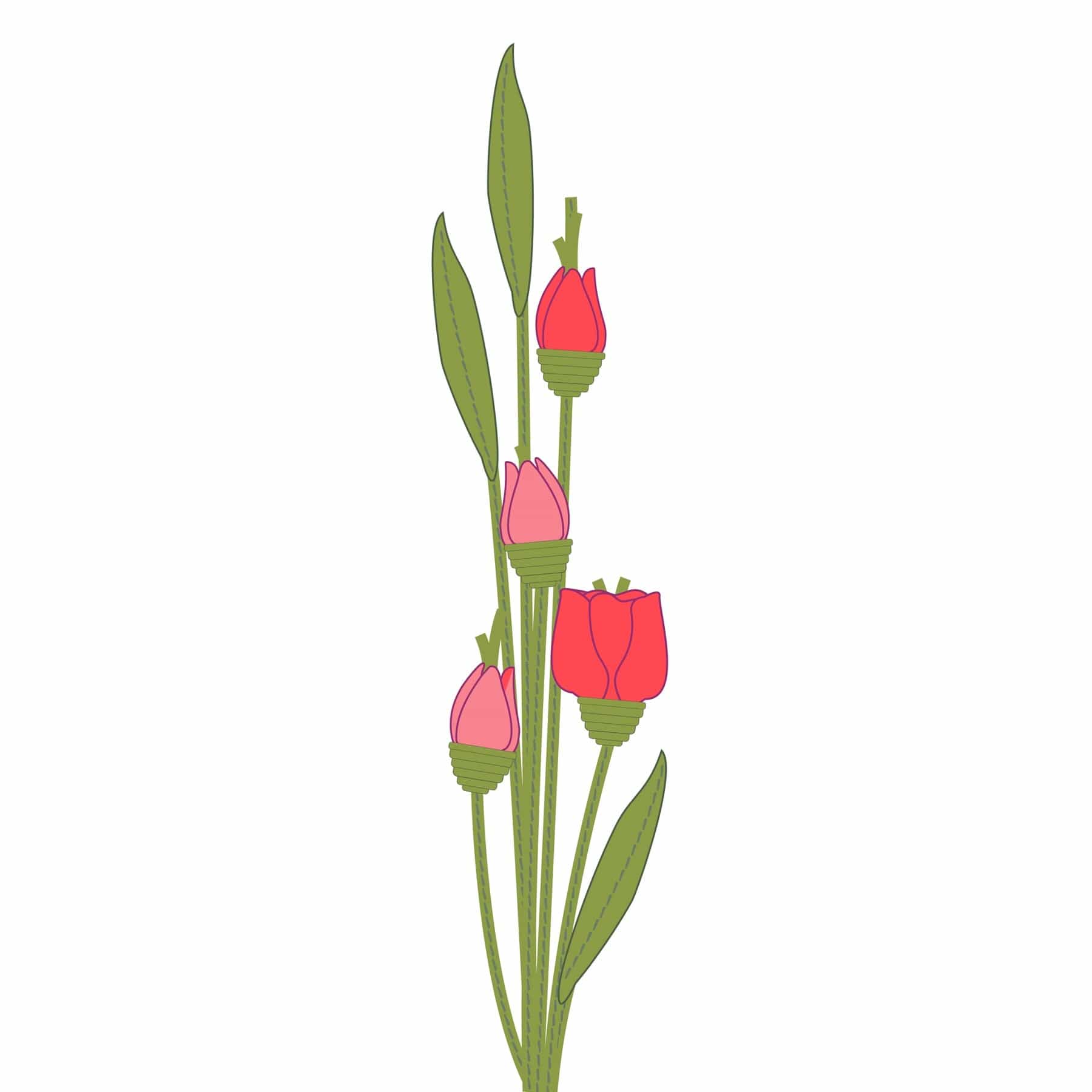 Pink Tulips Bag Charm - Image 3